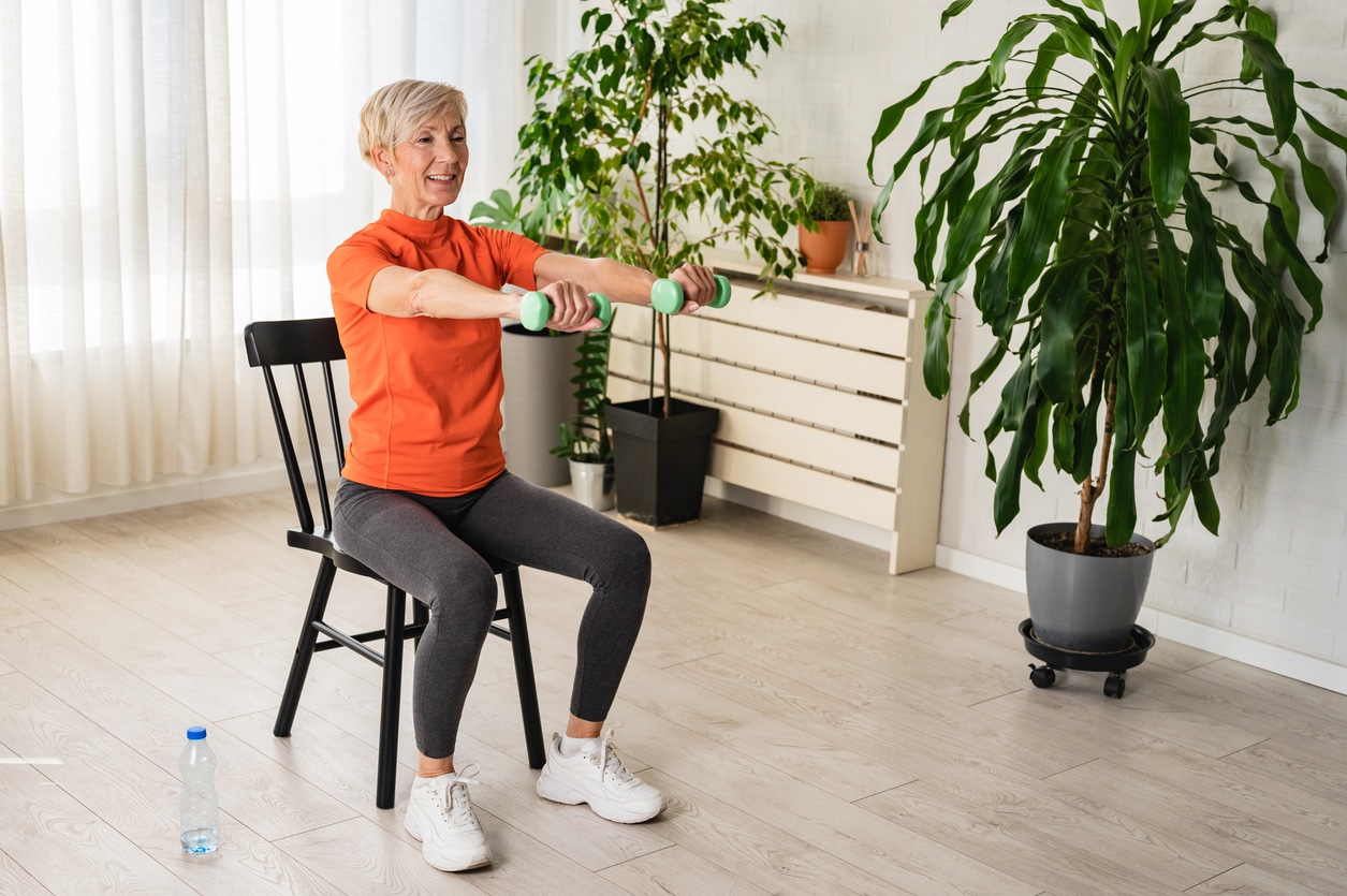 Woman lifting weights